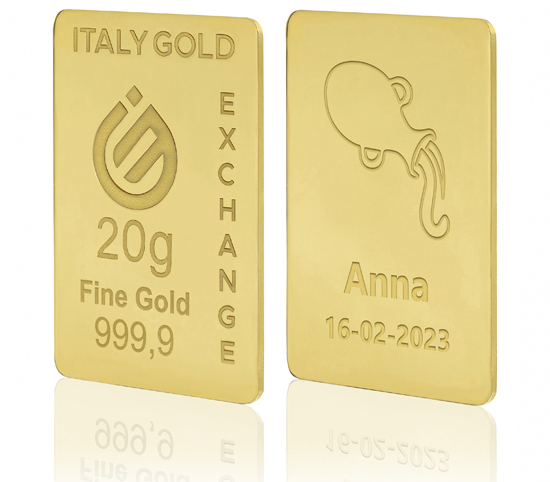 24 Karat Wassermann Tierkreiszeichen Goldbarren aus 20 g IGE GOLD